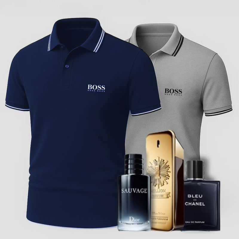 [1 KAUFEN, 2 ERHALTEN] Premiere Polo Shirt Set – 2 Premium-Polos + Gratis Luxusduft