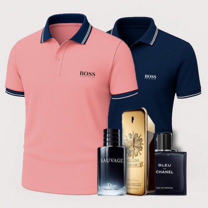 [1 KAUFEN, 2 ERHALTEN] Premiere Polo Shirt Set – 2 Premium-Polos + Gratis Luxusduft