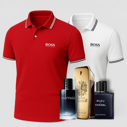 [1 KAUFEN, 2 ERHALTEN] Premiere Polo Shirt Set – 2 Premium-Polos + Gratis Luxusduft