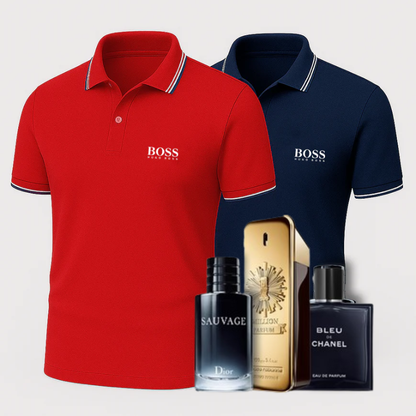 [1 KAUFEN, 2 ERHALTEN] Premiere Polo Shirt Set – 2 Premium-Polos + Gratis Luxusduft