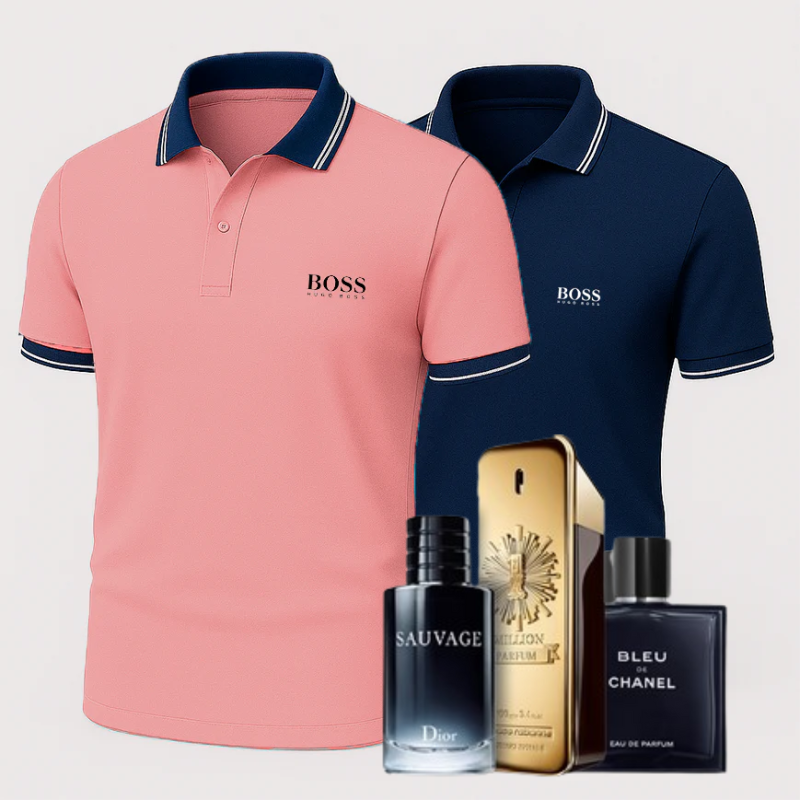 [1 KAUFEN, 2 ERHALTEN] Premiere Polo Shirt Set – 2 Premium-Polos + Gratis Luxusduft