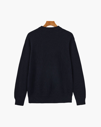 Ribbed Crew Neck Strickpullover