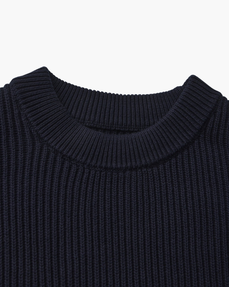 Ribbed Crew Neck Strickpullover
