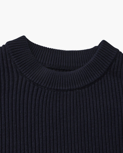 Ribbed Crew Neck Strickpullover