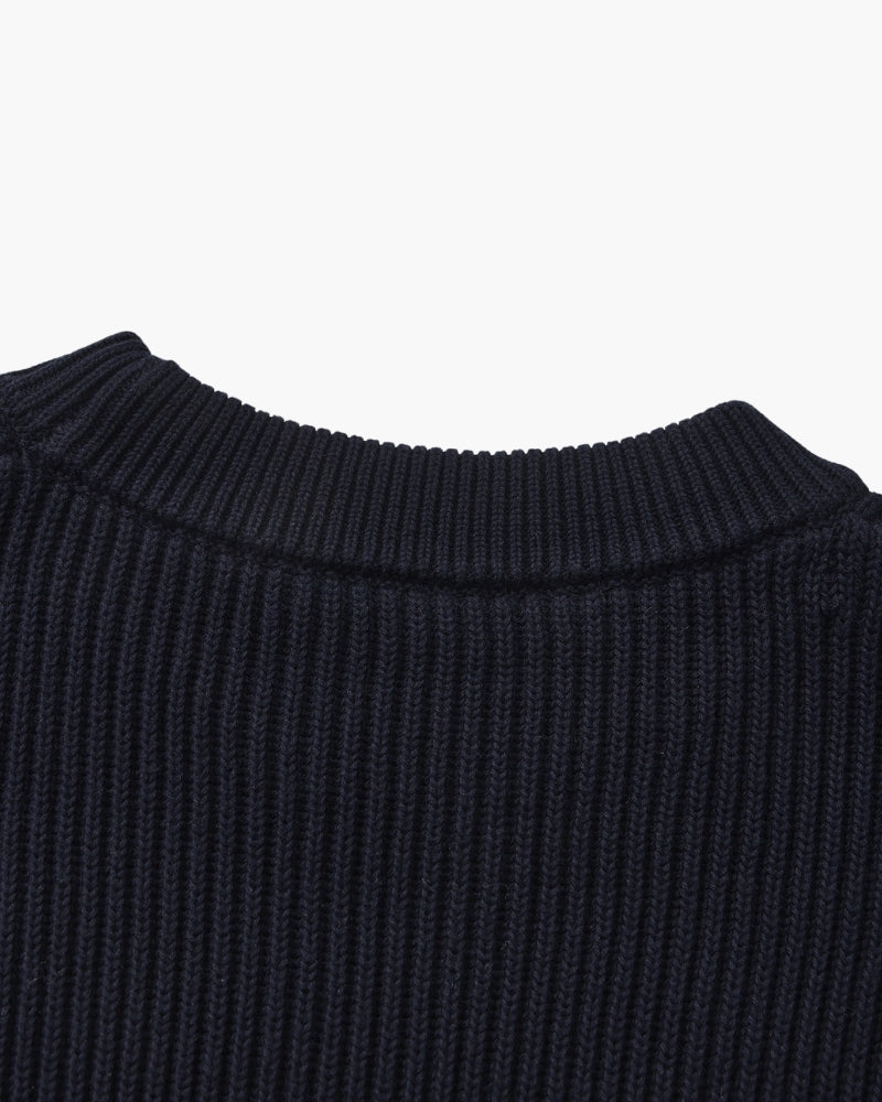Ribbed Crew Neck Strickpullover