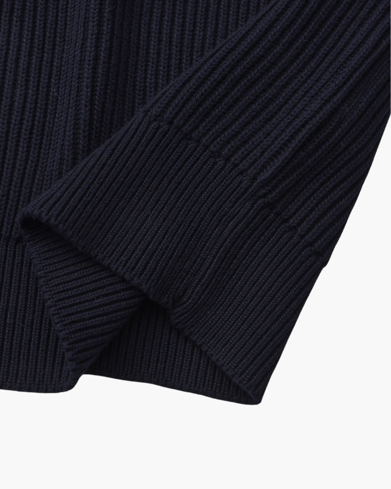 Ribbed Crew Neck Strickpullover