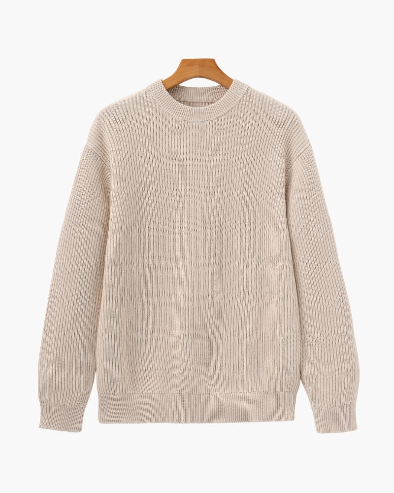 Ribbed Crew Neck Strickpullover