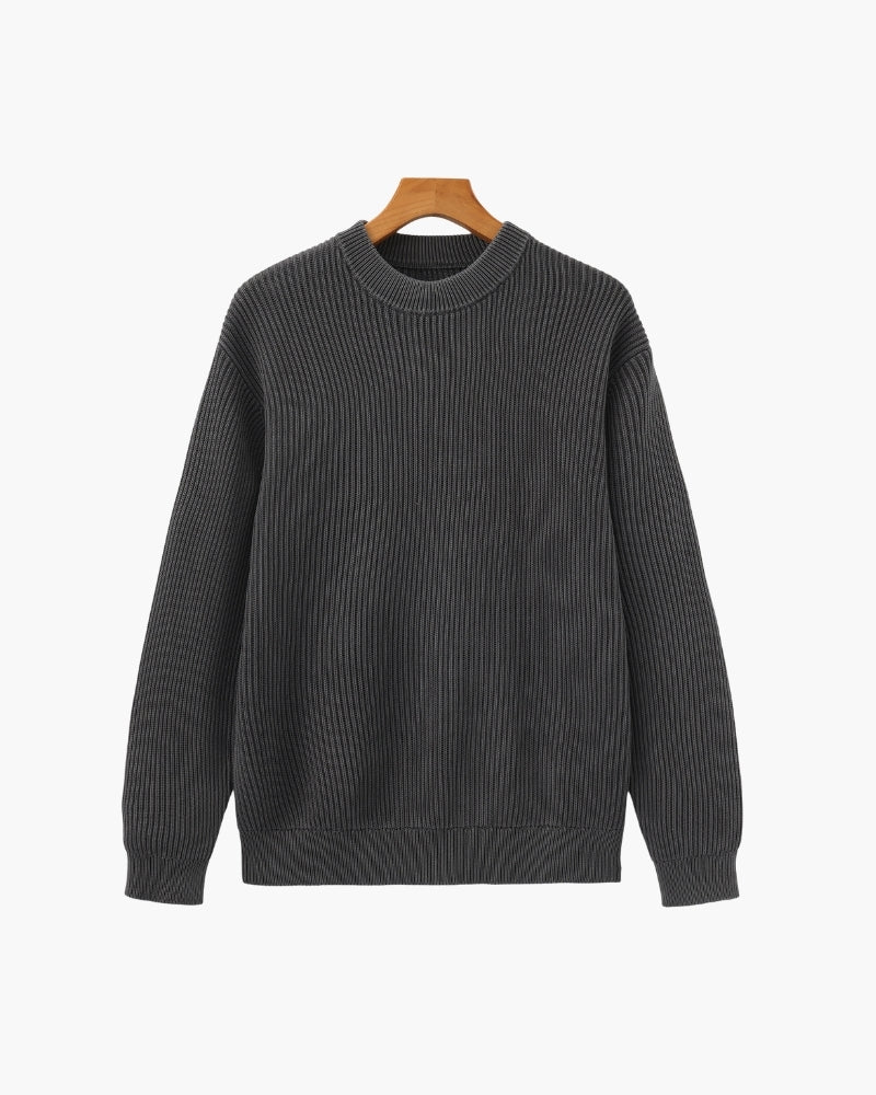Ribbed Crew Neck Strickpullover
