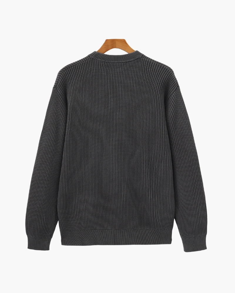 Ribbed Crew Neck Strickpullover