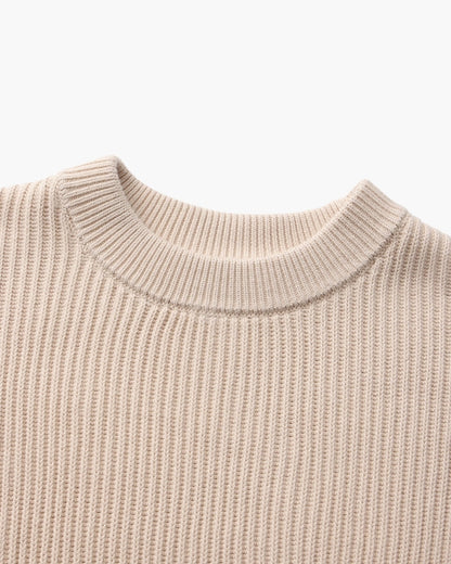 Ribbed Crew Neck Strickpullover
