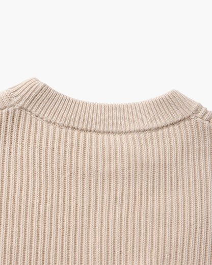 Ribbed Crew Neck Strickpullover