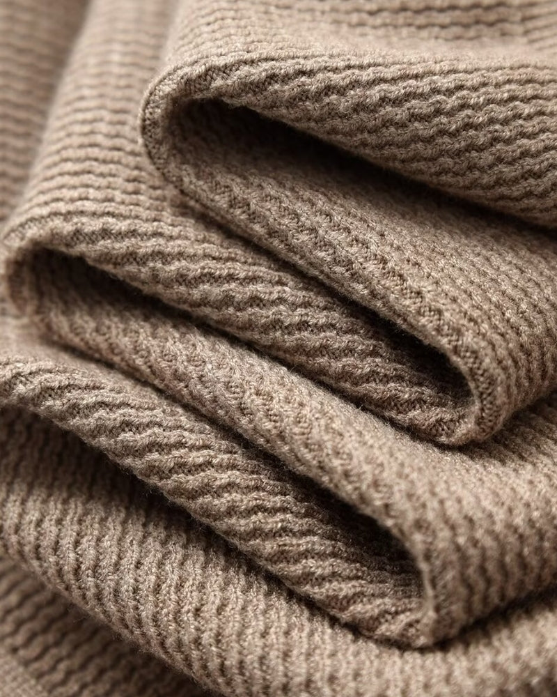 Textured Knit Polo Strickpullover