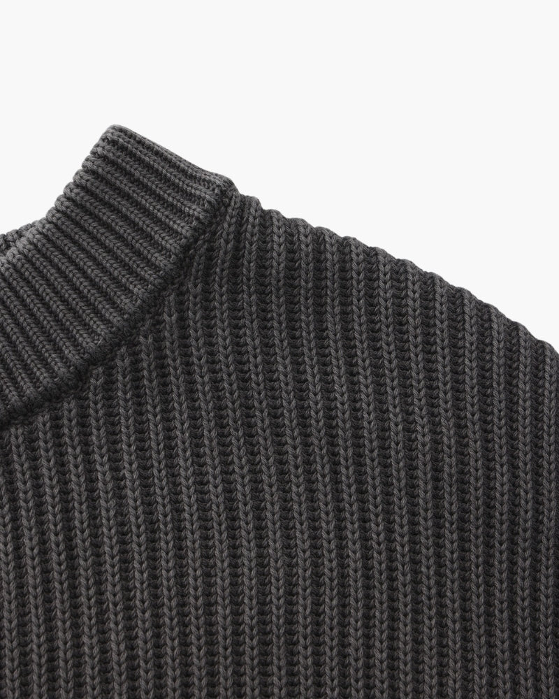 Ribbed Crew Neck Strickpullover