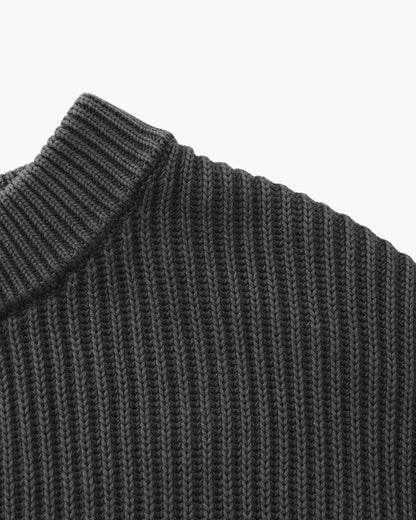 Ribbed Crew Neck Strickpullover