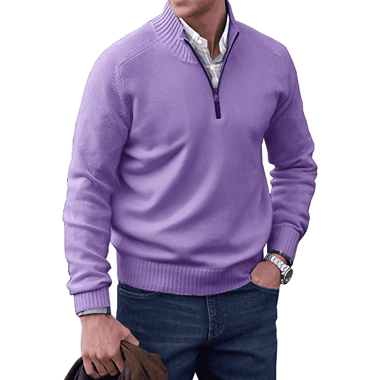 Saven - Half-Zip-Pullover mit weicher Haptik