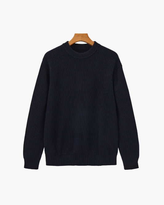 Ribbed Crew Neck Strickpullover