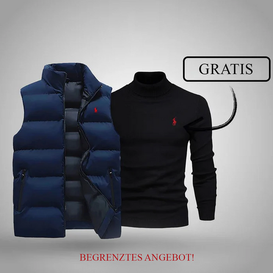 R&L | Premium Herren Winterweste + Gratis Strickpullover Set