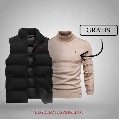 R&L | Premium Herren Winterweste + Gratis Strickpullover Set