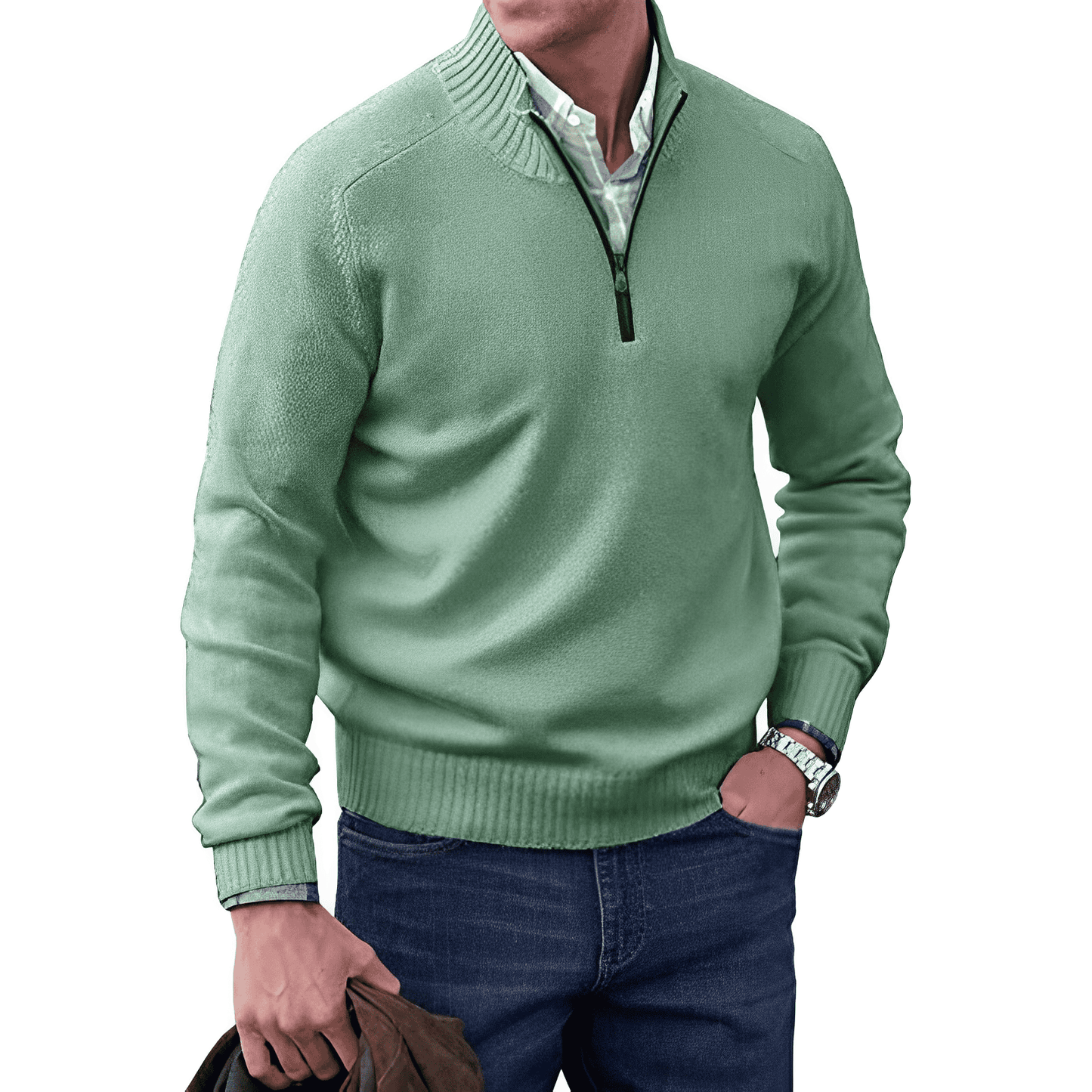Saven - Half-Zip-Pullover mit weicher Haptik
