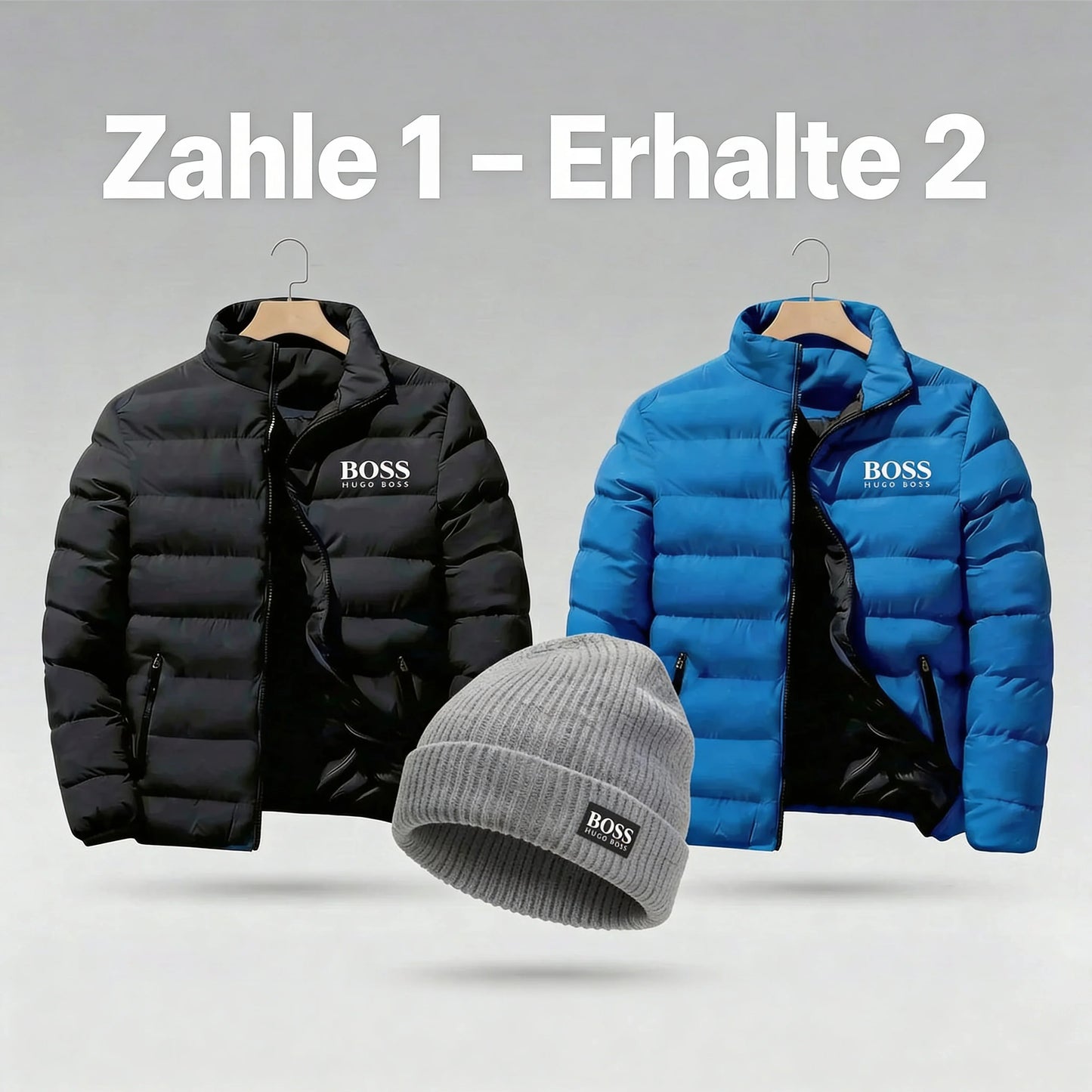 Herren Winterjacke + Gratis-Beanie – 1 kaufen, 2 erhalten