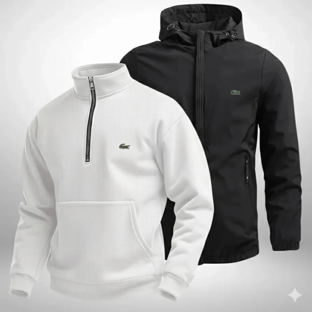 Lacoste Set: Pullover + Winterjacke – Aktion: 1 Pullover kaufen, 1 Jacke gratis!