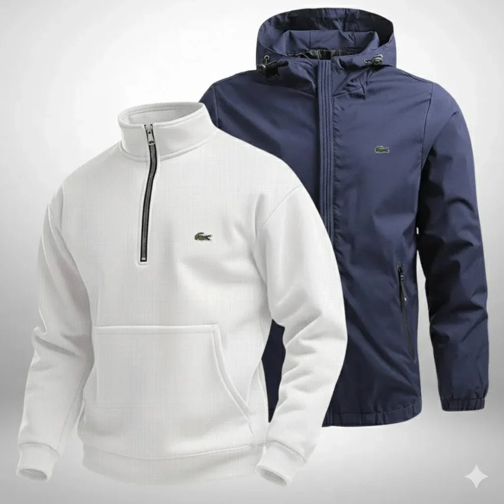 Lacoste Set: Pullover + Winterjacke – Aktion: 1 Pullover kaufen, 1 Jacke gratis!