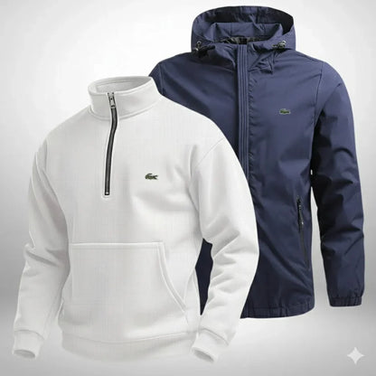 Lacoste Set: Pullover + Winterjacke – Aktion: 1 Pullover kaufen, 1 Jacke gratis!